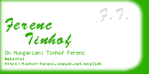 ferenc tinhof business card